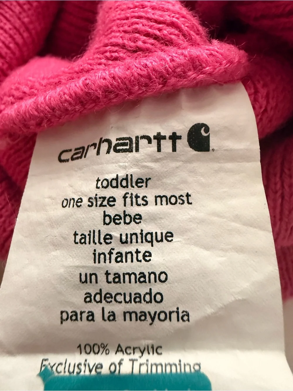 Pink Carhartt Toddler Beanie Watch Hat Kids Winter Knit Cap